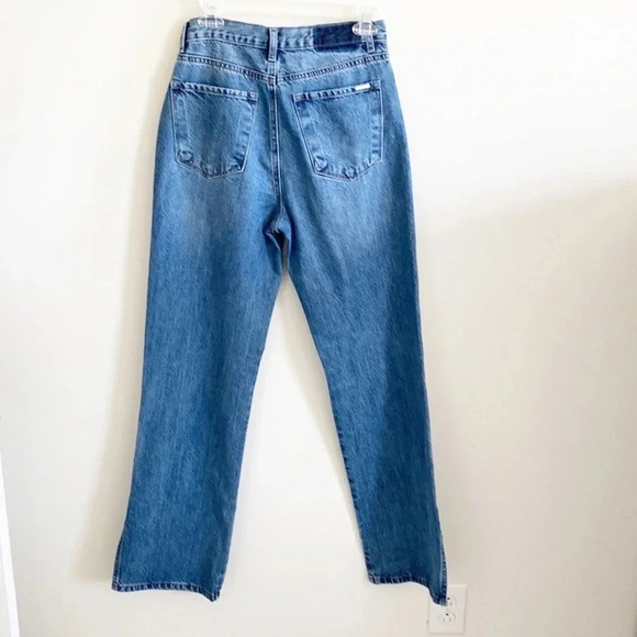 Insane gene 90s loose wide straight jeans with slits at bottom hem - Picture 9 of 12